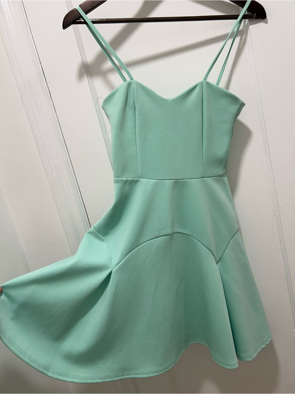 Mint Green Spaghetti Strap Fit & Flare Dress Size S
